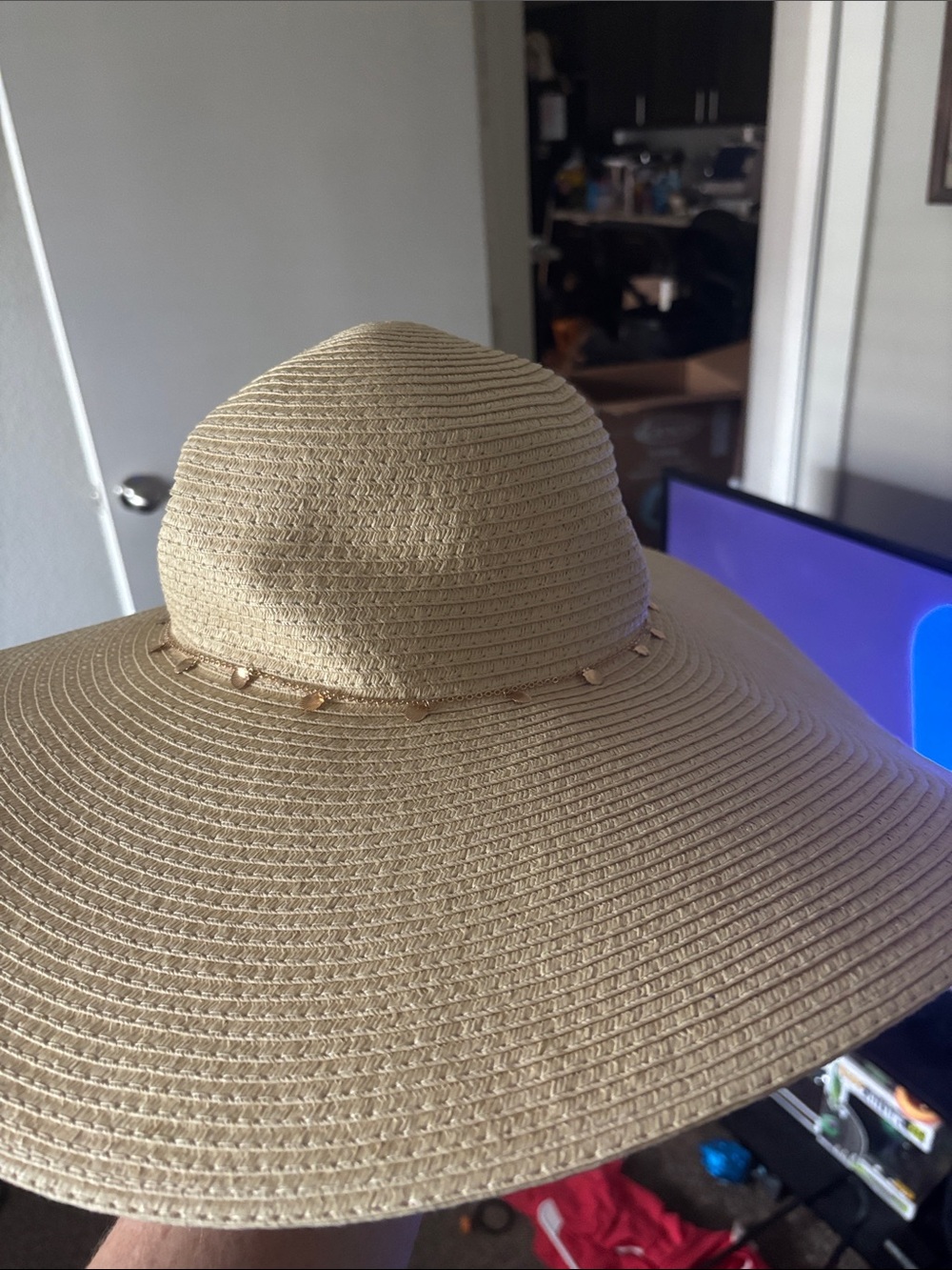 Straw Wide-Brim Sun Hat - Cream